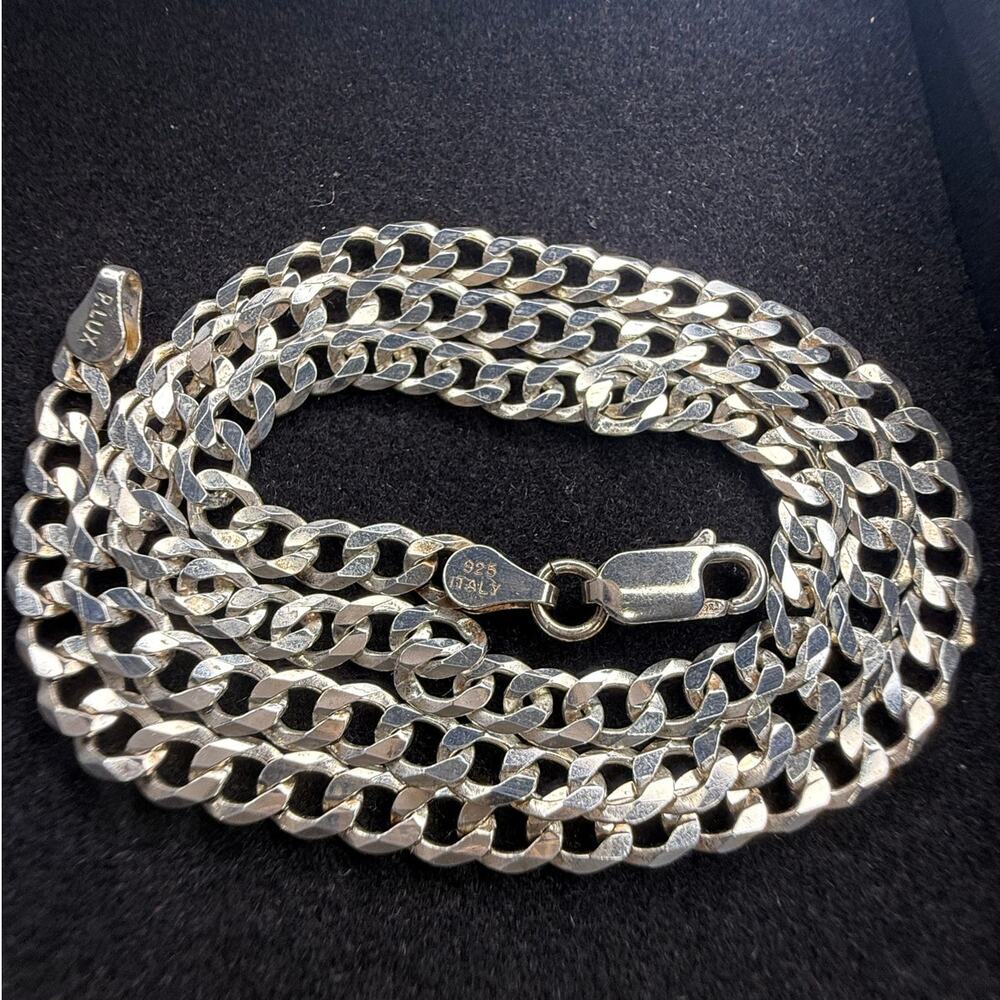 Solid 925 Sterling Silver Miami Cuban Necklace 18" Long 4.75mm Wide 10 GRAMS - Picture 2 of 6